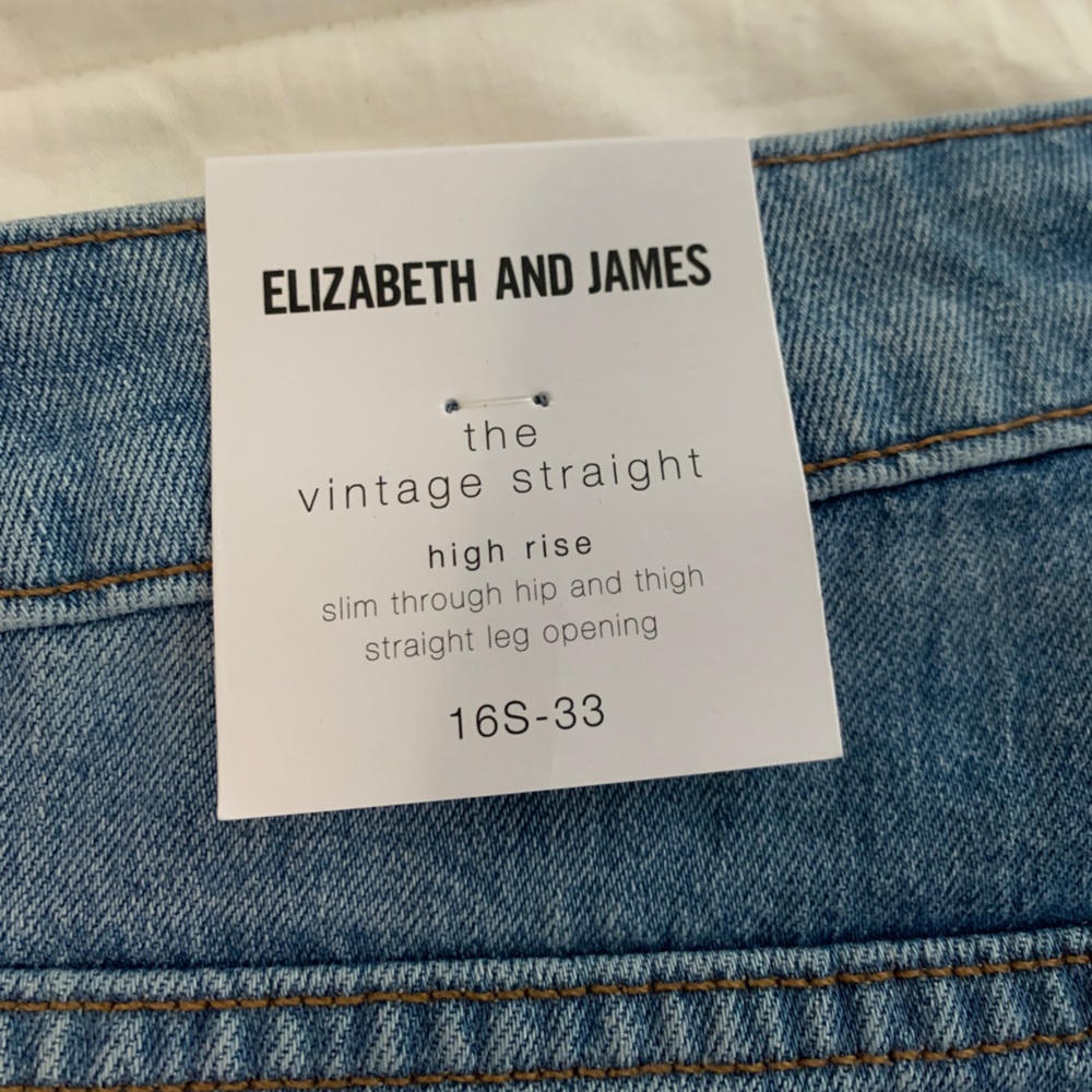 ELIZABETH AND JAMES VINTAGE STRAIGHT JEANS SIZE 16S NEW WITH TAGS